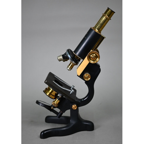 1128 - A W Watson & Sons Ltd (London) 'Service' microscope, in mahogany case