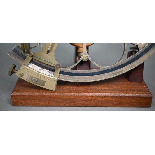 1131 - A vintage brass sextant by J Coombes, Devonport, named for Captain Kerrison Kiddle MBE RN 1876-1949