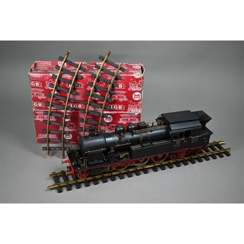 Aster for Fulgurex - a live steam DB 2" gauge 4-6-4 tank locomotive 78246, in black with red chassis, 47 cm long, to/w two boxes of LGB track