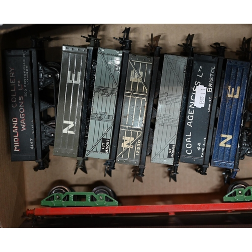 1161 - A quantity of Hornby 0 gauge rolling stock and a large quantity of track, some boxed (5 boxes)