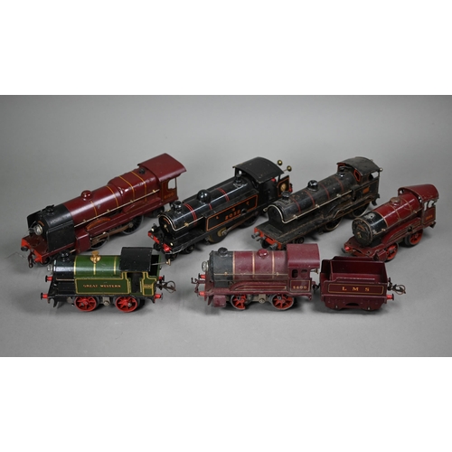 1163 - Five Hornby 0 gauge triple-track steam locomotives, to/w a quantity of rolling stock - some boxed - ... 