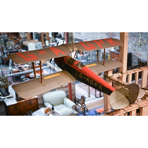 1178 - A model bi-plane with petrol engine, 150 cm wingspan to/w a spare engine