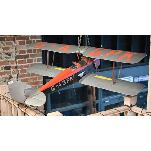 1178 - A model bi-plane with petrol engine, 150 cm wingspan to/w a spare engine