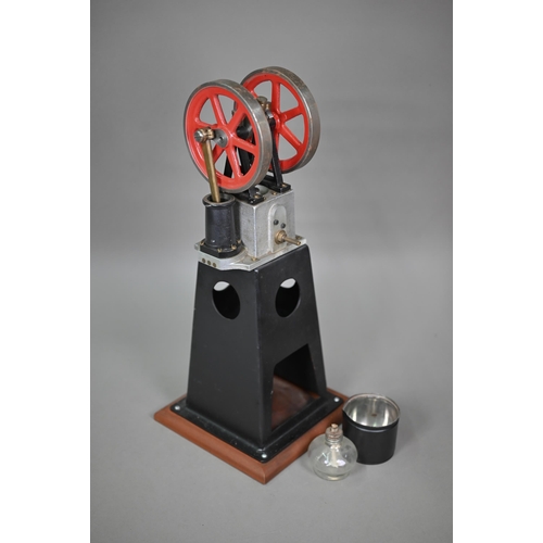 1182 - A steel and aluminium model Stirling engine with two fly-wheels, 55 cm high