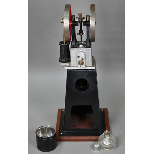 1182 - A steel and aluminium model Stirling engine with two fly-wheels, 55 cm high