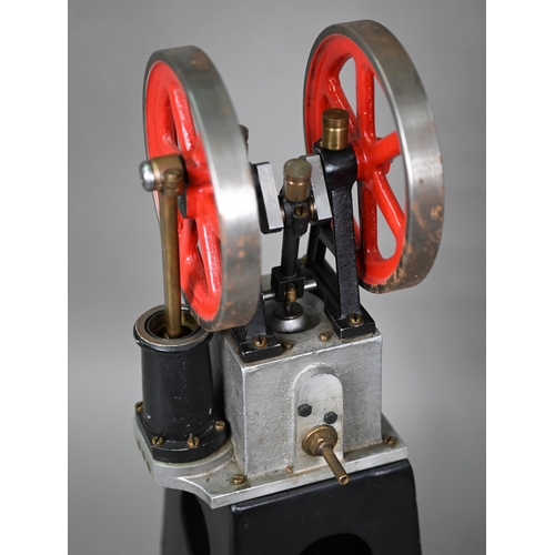 1182 - A steel and aluminium model Stirling engine with two fly-wheels, 55 cm high