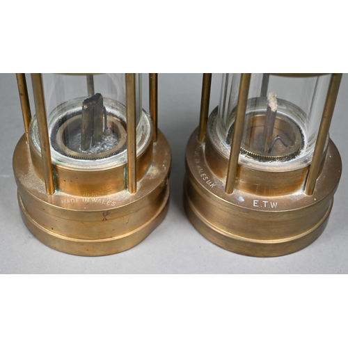 1198 - Two brass miner's safety lamps 'Cambrian' with maker's plates for E Thomas & Williams Ltd, Aberd... 