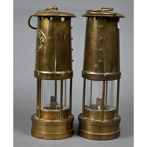 1198 - Two brass miner's safety lamps 'Cambrian' with maker's plates for E Thomas & Williams Ltd, Aberd... 