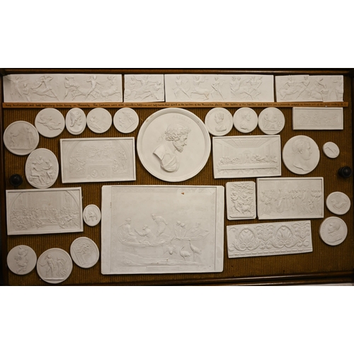 1200 - A collection of vintage cast plaster replicas of the Parthenon Marble friezes, in the manner of John... 