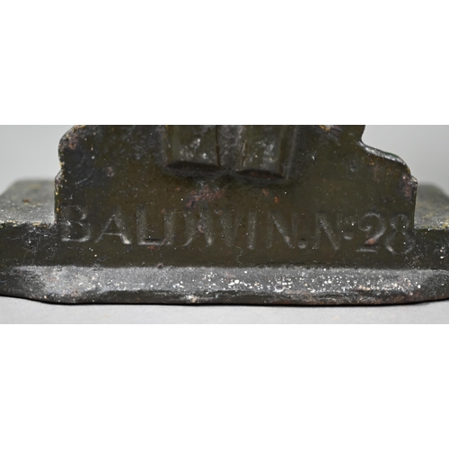 1262 - Two Baldwin cold-painted cast iron doorstops, Duke of Wellington no. 28 and Woodsman no. 60 (2)