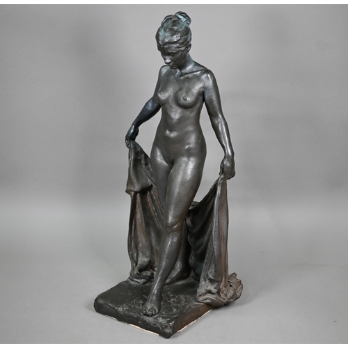 1267 - Walter Awlson (b. 1949, Scottish), a large bronzed terracotta female nude study, signed and numbered... 