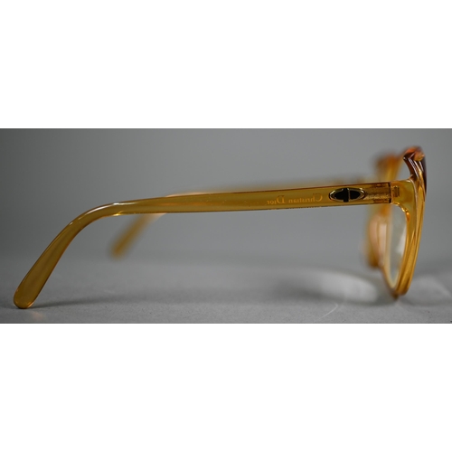 1276 - A pair of Christian Dior amber-coloured framed sunglasses with bi-focal lenses