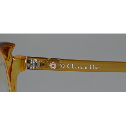 1276 - A pair of Christian Dior amber-coloured framed sunglasses with bi-focal lenses