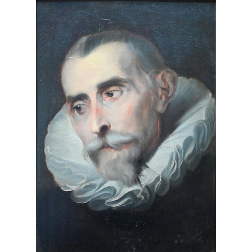 770A - Early 19th century Spanish school - Portrait of a gentleman in a ruff, oil on panel, 43 x 30 cm