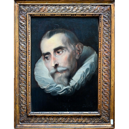 770A - Early 19th century Spanish school - Portrait of a gentleman in a ruff, oil on panel, 43 x 30 cm