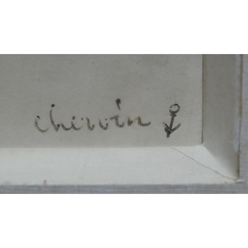 777 - Chervin - Two chalk sailing sketches, signed, and inscribed by Paul Gallico on reverse,12.5 x16.5 cm... 