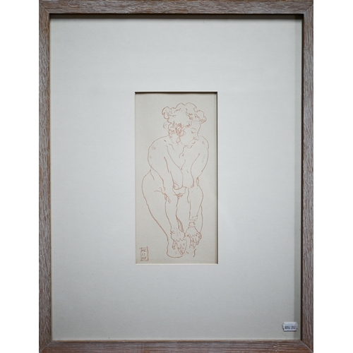 790 - Nigel Casseldine (b 1947) - 'Fran I', figurative sketch in conte crayon, signed with monogram and da... 