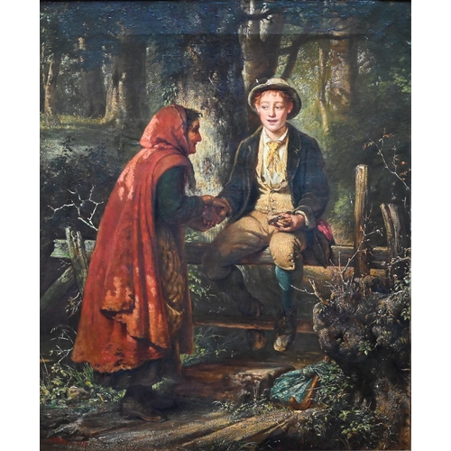 796 - A Potter - 'The Fortune-Teller', oil on canvas, signed and dated 1879 lower left, 75 x 62 cm