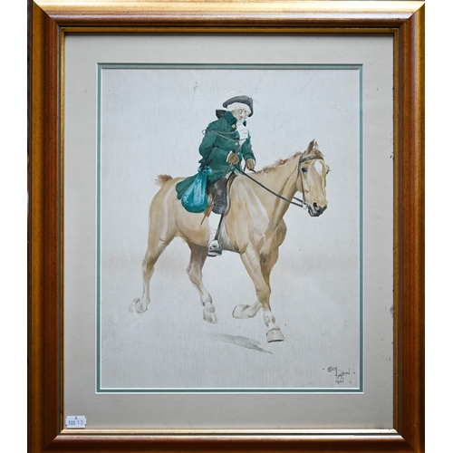 798 - Cecil Aldin (1870-1935) - Figure on horseback, watercolour, signed and dated 1901 lower right, 39 x ... 