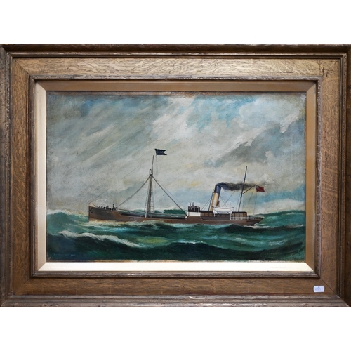 805 - English school - Study of the steamboat 'Rosabelle', oil on canvas, indistinctly signed lower left, ... 