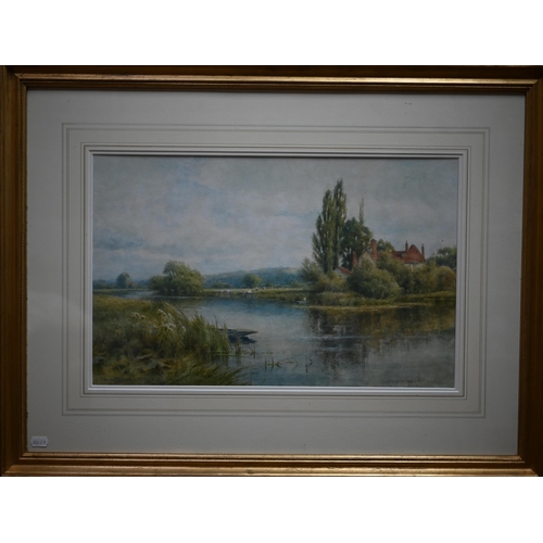 810 - Henry John Kinnaird (1861-1929) - 'Near Mapledurham on the Thames', watercolour, signed lower left, ... 