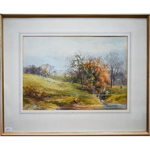 813 - J S Gresley (1829-1908) A pair of river landscapes, watercolour, signed lower right and one dated 18... 