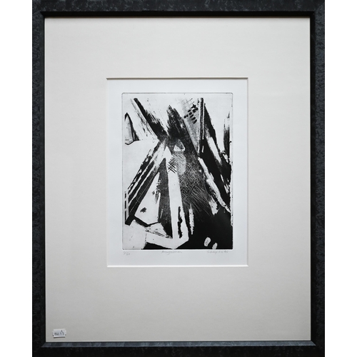 818 - After David Shapiro - 'Progression', limited edition numbered 1/50, lithograph, pencil signed and da... 