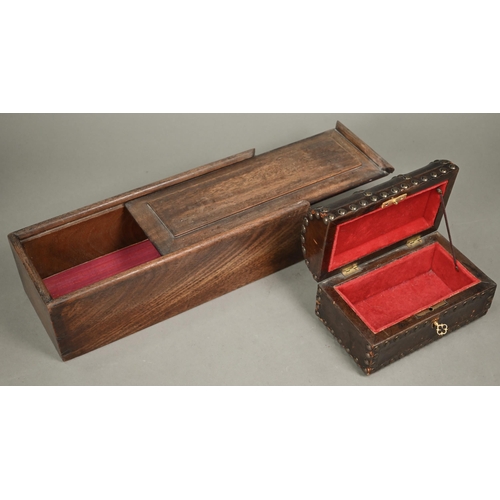 835 - A Regency mahogany single sarcophagus tea caddy box, to/w a Sheraton mahogany cube tea caddy with bo... 