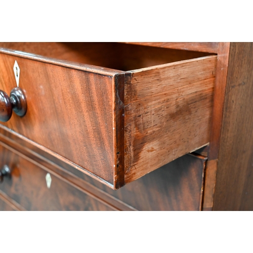 875 - A Victorian mahogany chest of three shallow drawers over two short and three long graduated drawers,... 