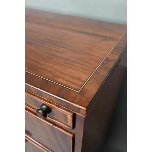 875 - A Victorian mahogany chest of three shallow drawers over two short and three long graduated drawers,... 