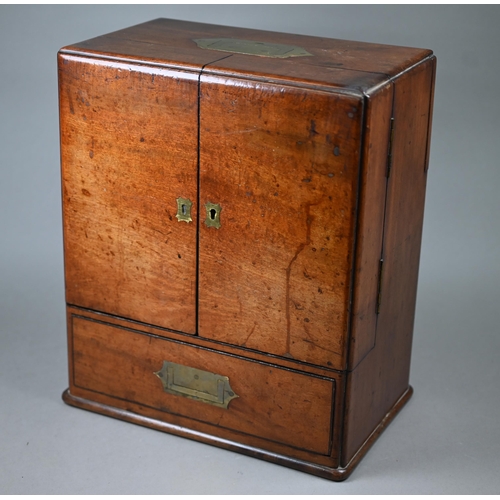 959 - A 19th century brass mounted mahogany Apothecary cabinet, with flush fittings, the pair of cabinet d... 