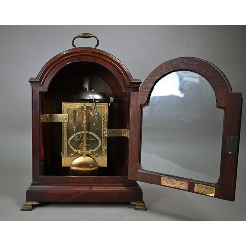 961 - Vigne & Lautier, Bath, a George III mahogany dome cased bracket clock, the 8-day movement striki... 