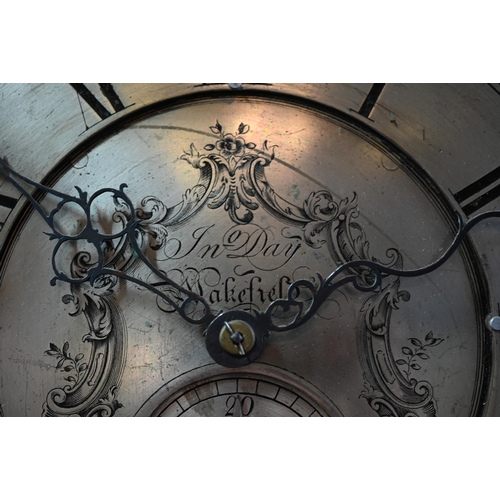 964 - John Day, Wakefield (1729-1810), an 18th century oak 30hr longcase clock, the engraved silvered dial... 