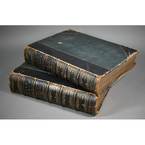 993 - Holy Bible in two vols, illustrated by Gustave Doré half morocco and textured cloth, folio (lectern-... 