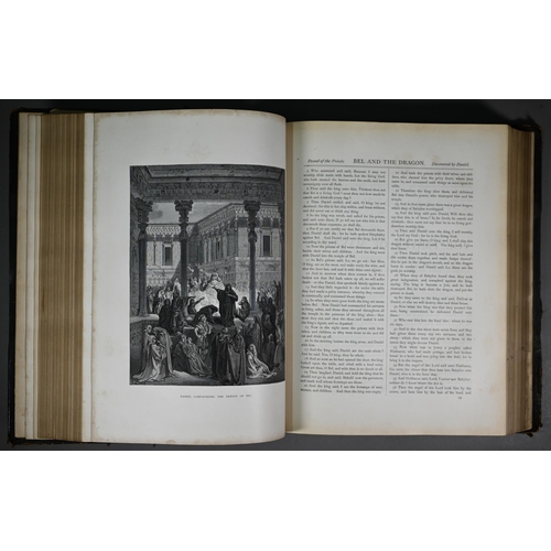 993 - Holy Bible in two vols, illustrated by Gustave Doré half morocco and textured cloth, folio (lectern-... 