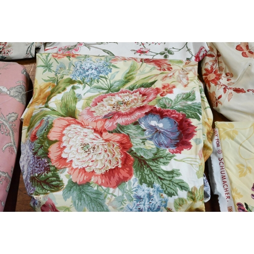 1295 - Zoffany - 'Qing Trellis', a quantity of printed soft-furnishing fabric