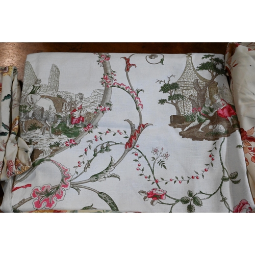 1295 - Zoffany - 'Qing Trellis', a quantity of printed soft-furnishing fabric