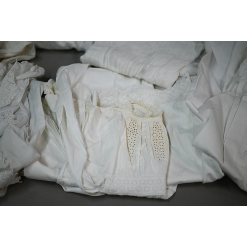 1296A - A collection of Victorian and later infant Christening gowns, to/w adult night gowns etc