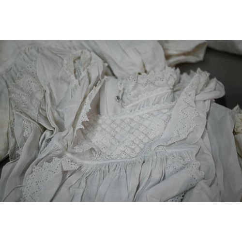 1296A - A collection of Victorian and later infant Christening gowns, to/w adult night gowns etc