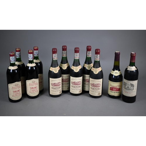 1303 - A dozen various bottles of South African estate-bottled wine, 1973 - 1990, no warranty offered as to... 