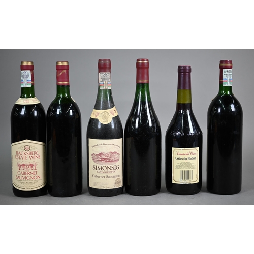 1303 - A dozen various bottles of South African estate-bottled wine, 1973 - 1990, no warranty offered as to... 