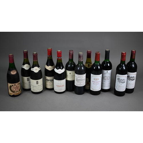 1304 - A mixed selection of a dozen French clarets and burgundies, 1972 - 1995, no warranty offered as to c... 