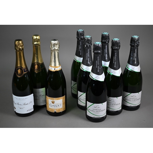 1307 - Six bottles of Champagne, Michel Lenique, A Pierry, two bottles of Champagne selected by Berry Bros ... 