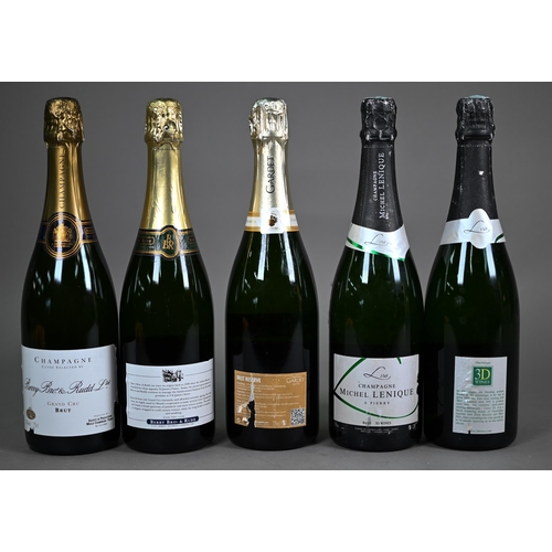 1307 - Six bottles of Champagne, Michel Lenique, A Pierry, two bottles of Champagne selected by Berry Bros ... 