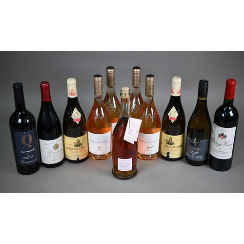 1308 - Eleven bottles of red, white and rosé wine including Chateau Musar 2011, Gairanne, Cotes du R... 