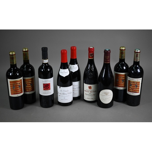 1317 - Nine bottles of red wine - four bottles of Chateau d'Or et de Gueules, La bolida, France, 2006; two ... 