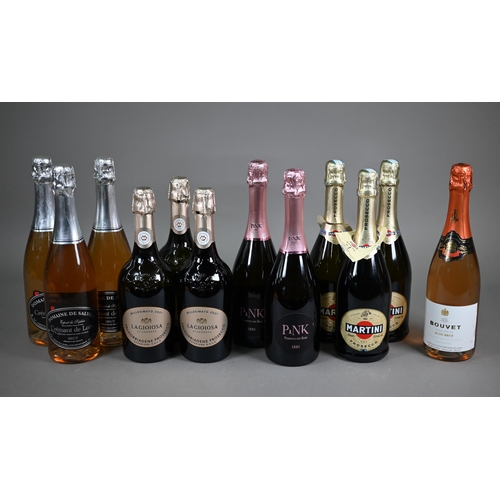 1321 - Twelve bottles of sparkling wines: three bottles of Valdobbiadene Prosecco Superiore, Italy, three b... 