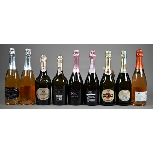 1321 - Twelve bottles of sparkling wines: three bottles of Valdobbiadene Prosecco Superiore, Italy, three b... 