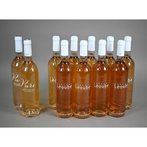 1323 - Eleven (nine 2010 and two 2015) bottles of Chateau Leoube, Rose de Leoube, Cotes de Provence, France... 