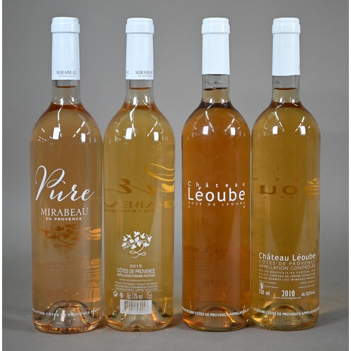 1323 - Eleven (nine 2010 and two 2015) bottles of Chateau Leoube, Rose de Leoube, Cotes de Provence, France... 